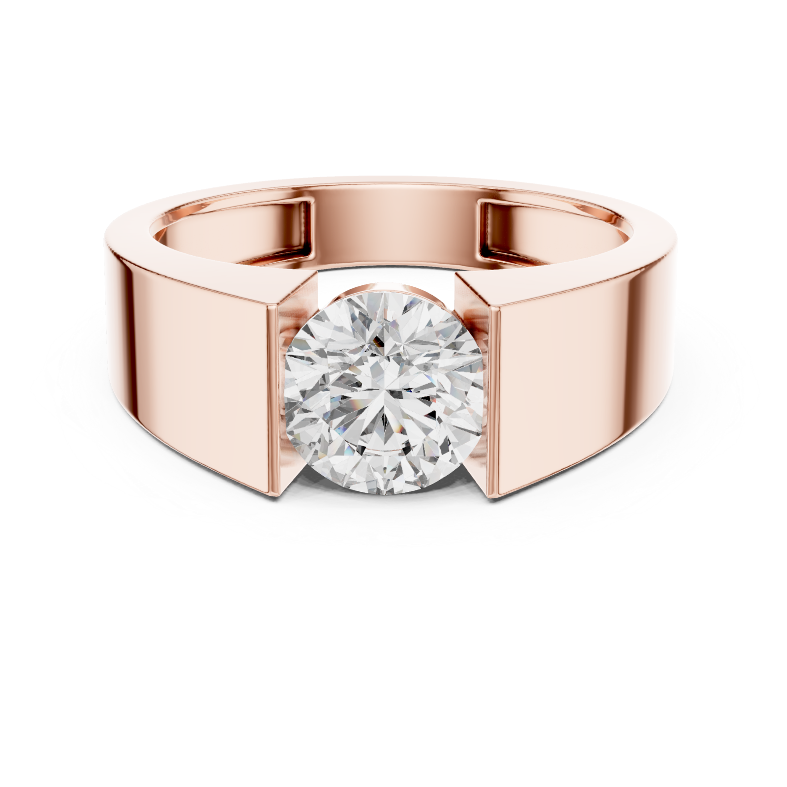  Rose Gold Lumina Axis Horizon Signature Ring Front View