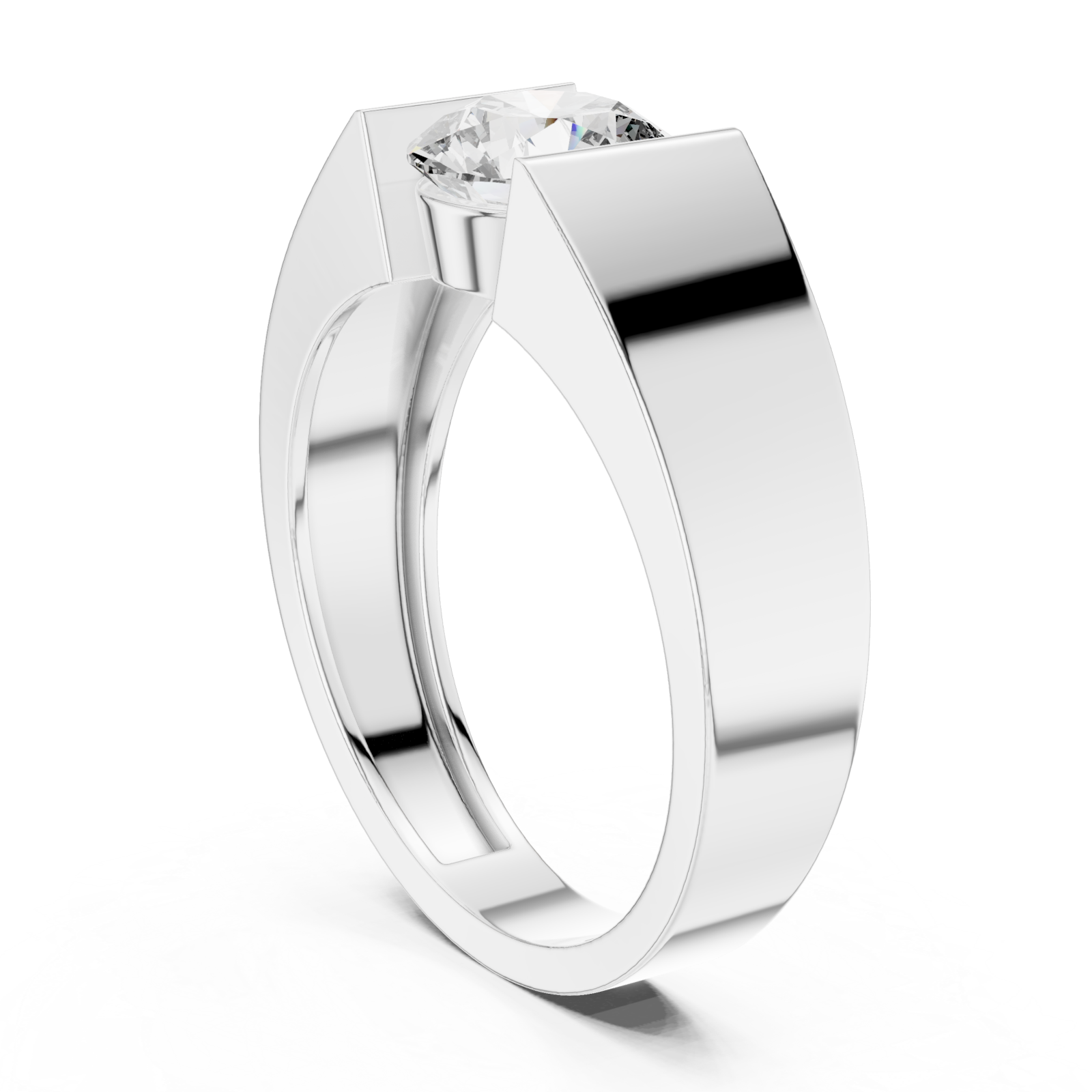  White Gold Lumina Axis Horizon Signature Ring Left View