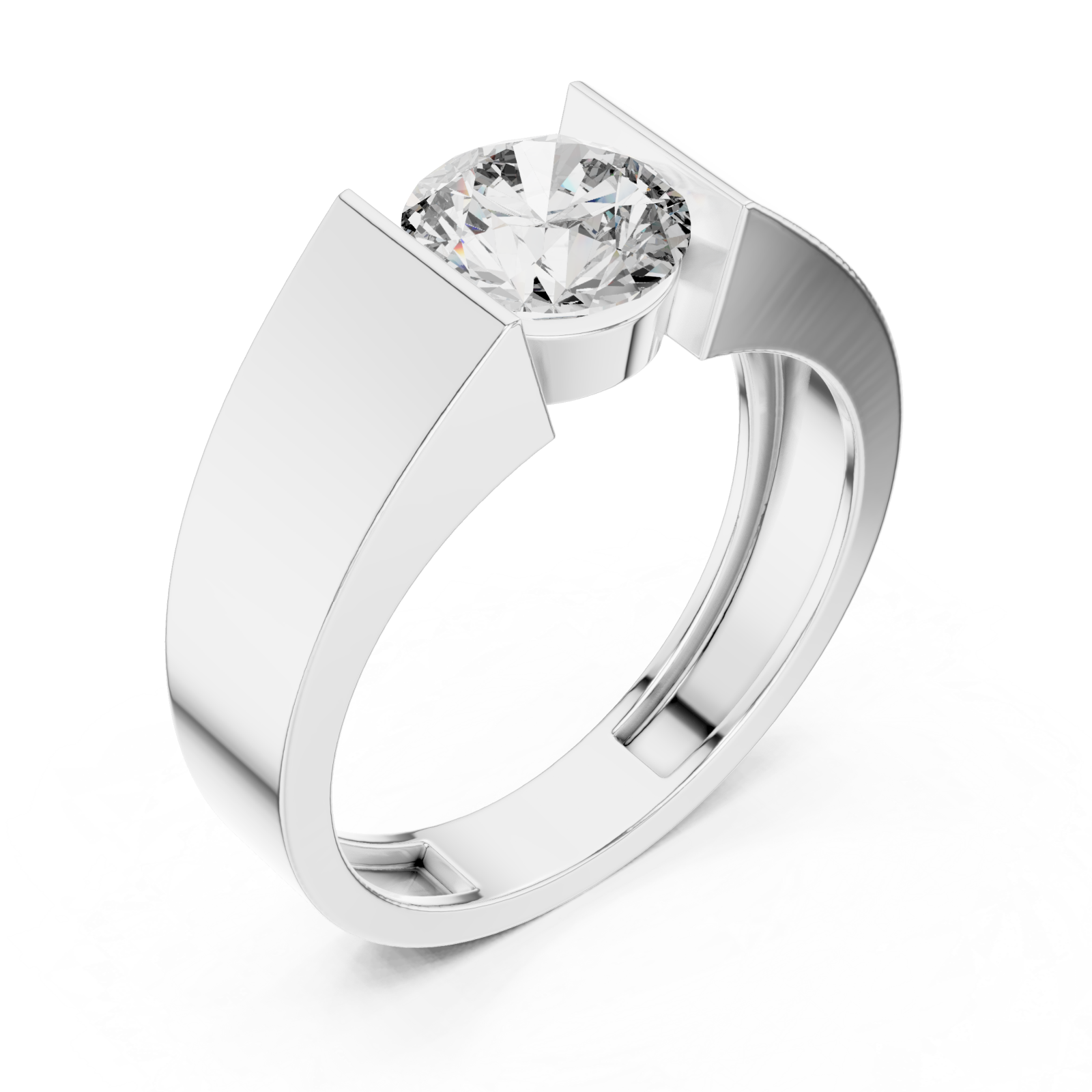  White Gold Lumina Axis Horizon Signature Ring Right View