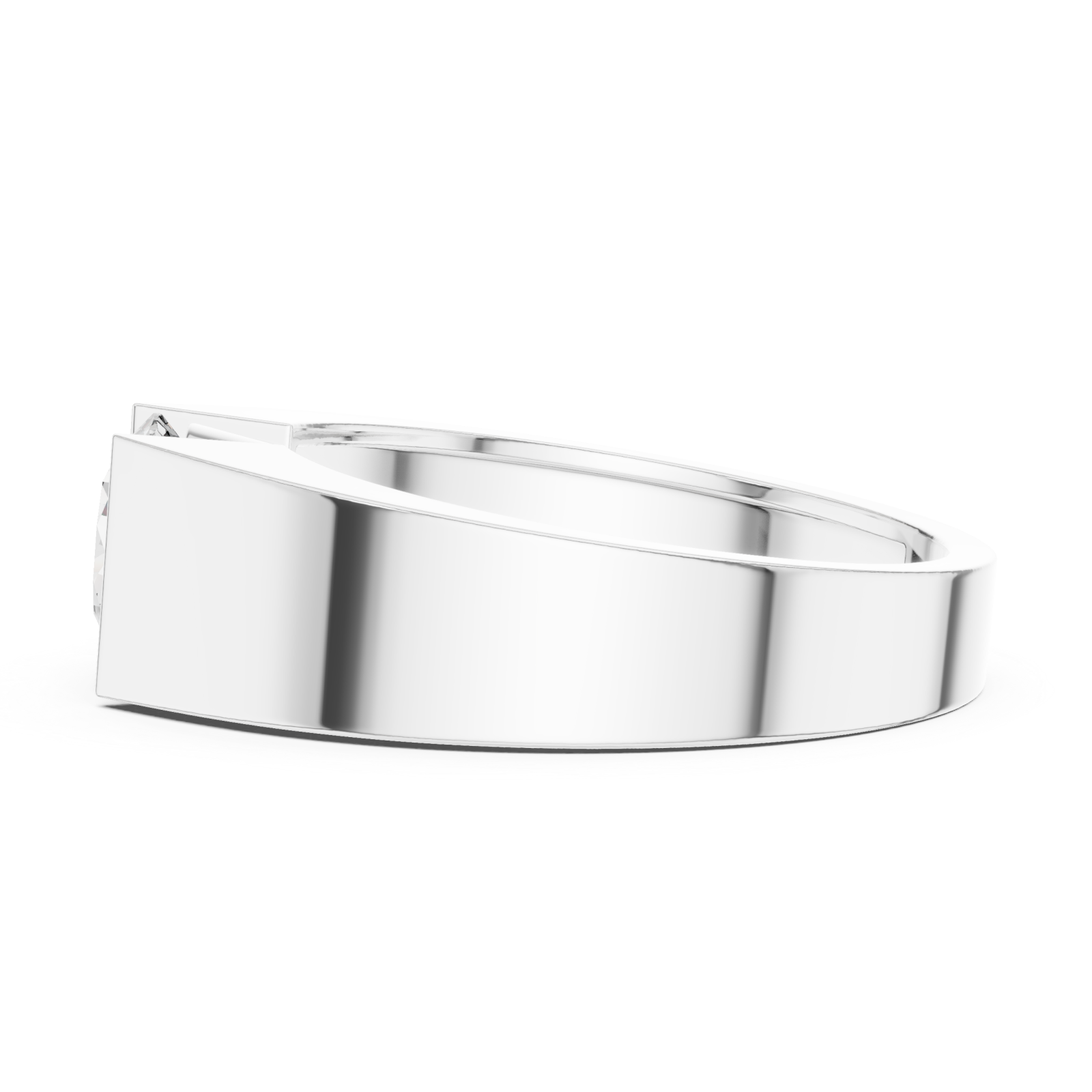  White Gold Lumina Axis Horizon Signature Ring Side View