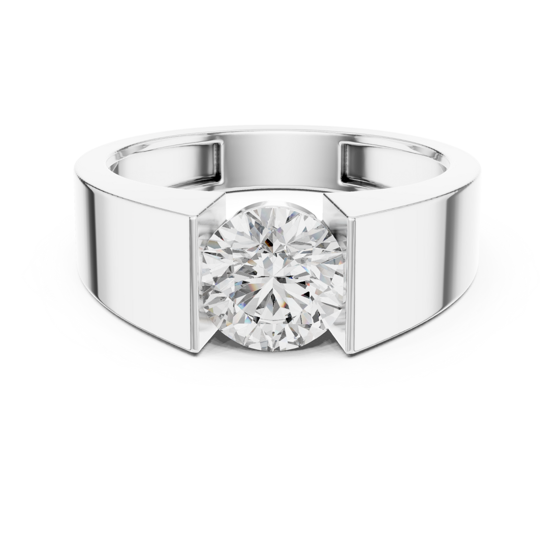  White Gold Lumina Axis Horizon Signature Ring Right View