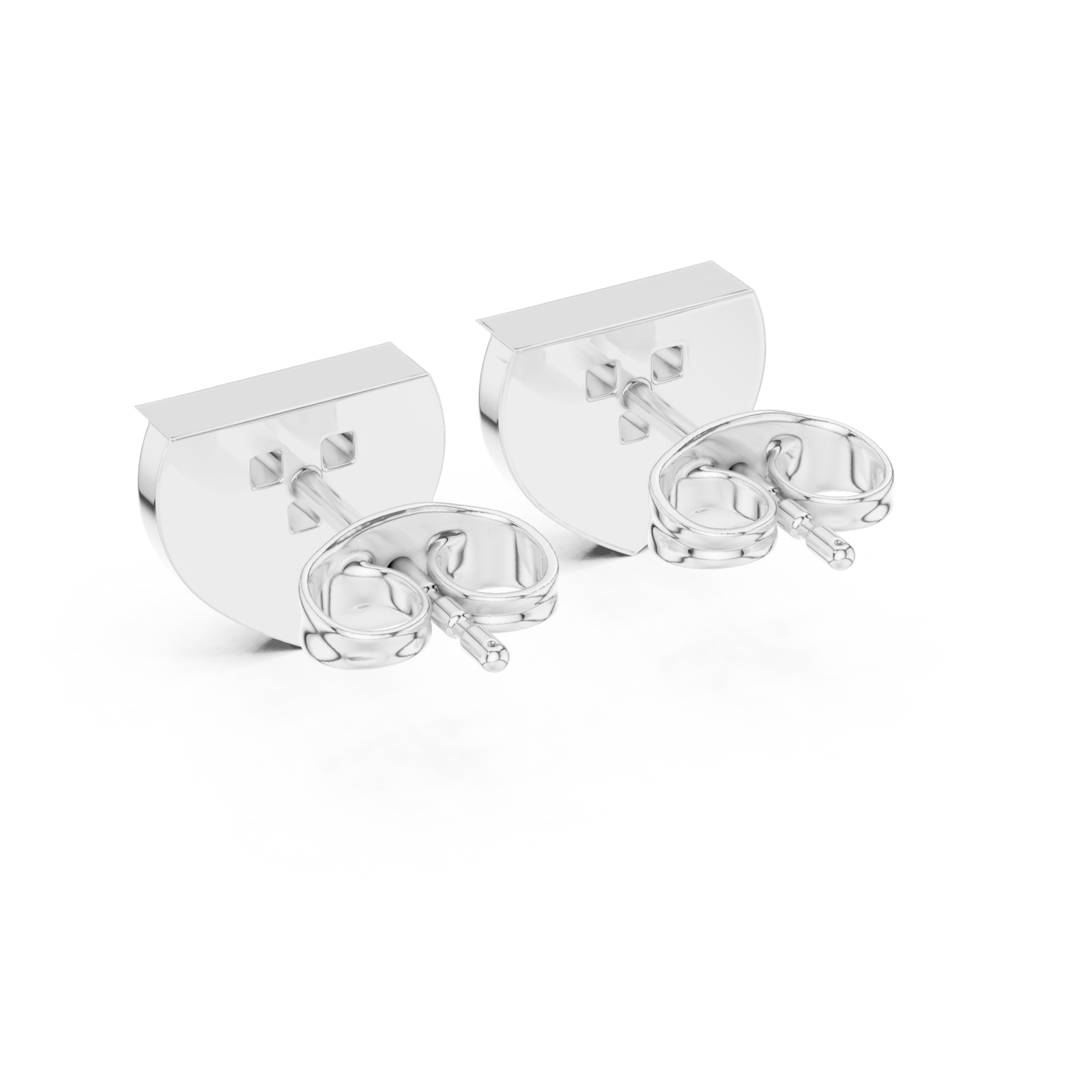  White Gold Triad Allure Bold Stud Earrings Side View