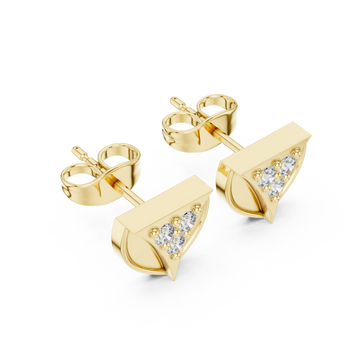 Gold Triad Allure Bold Stud Earrings Right View