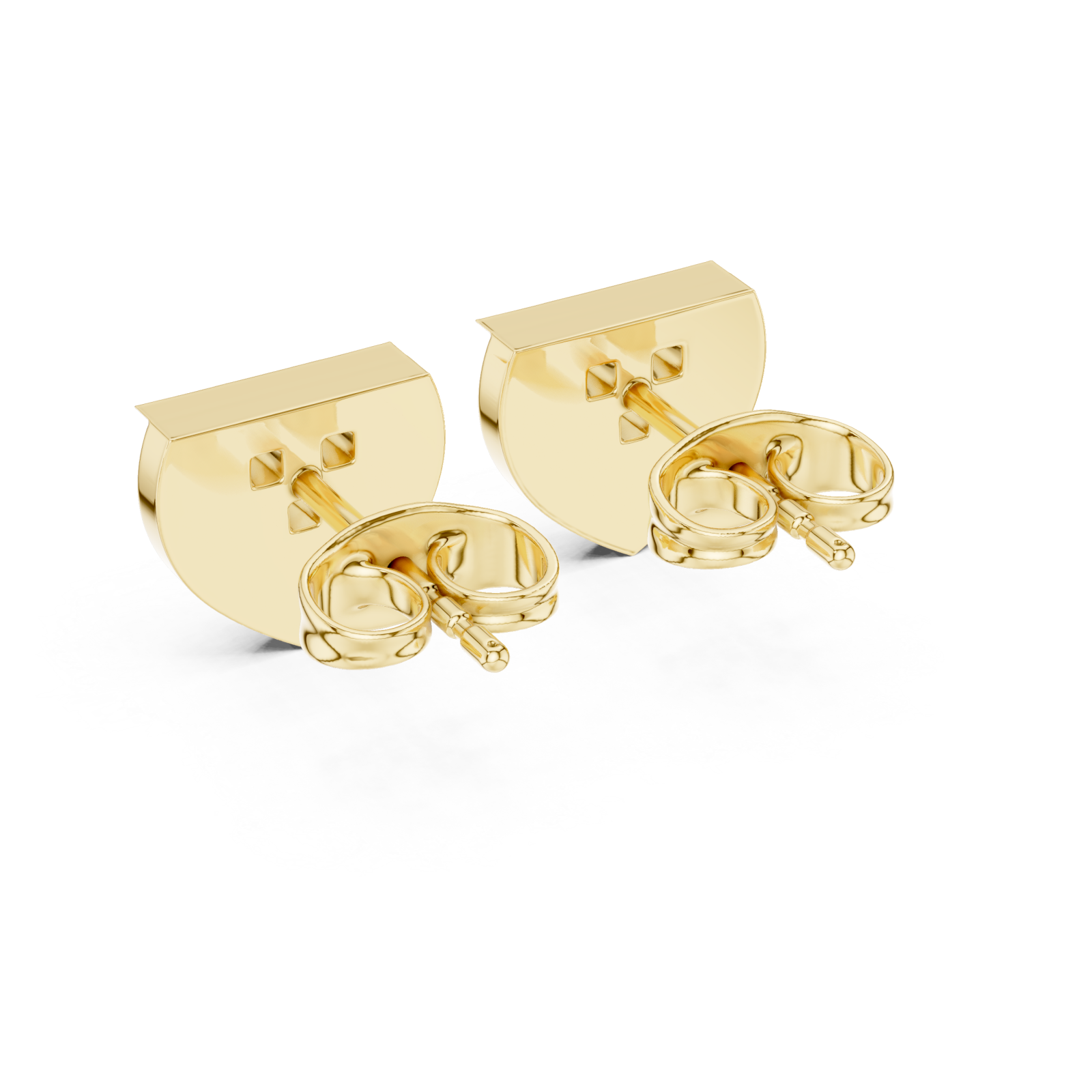 Gold Triad Allure Bold Stud Earrings Side View