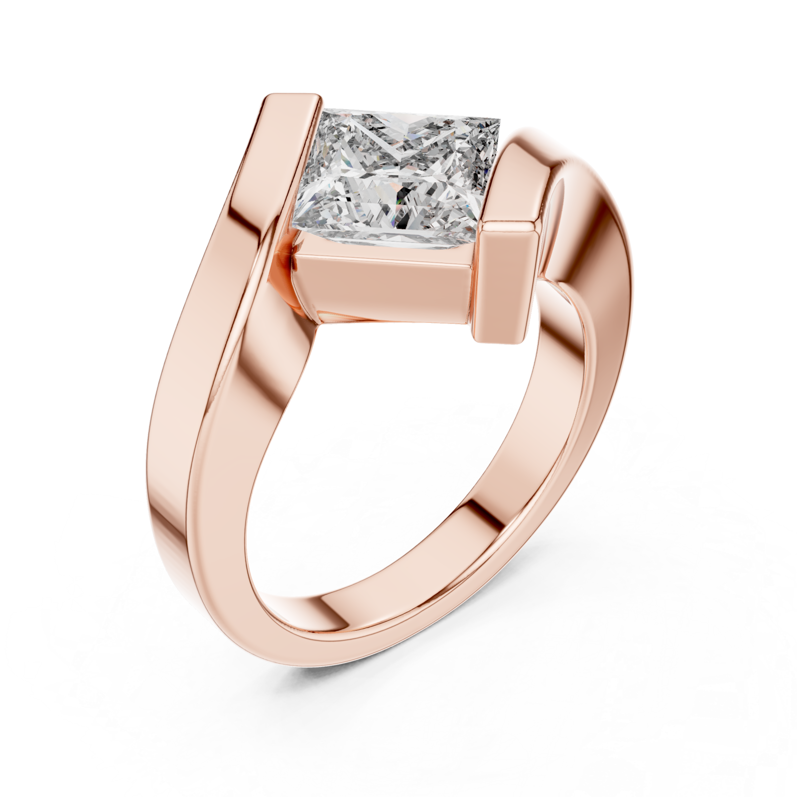  Rose Gold Sleek Artistry Unity Signature Band Ring Right View