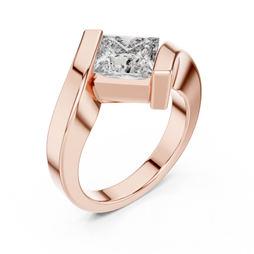  Rose Gold Sleek Artistry Unity Signature Band Ring Right View