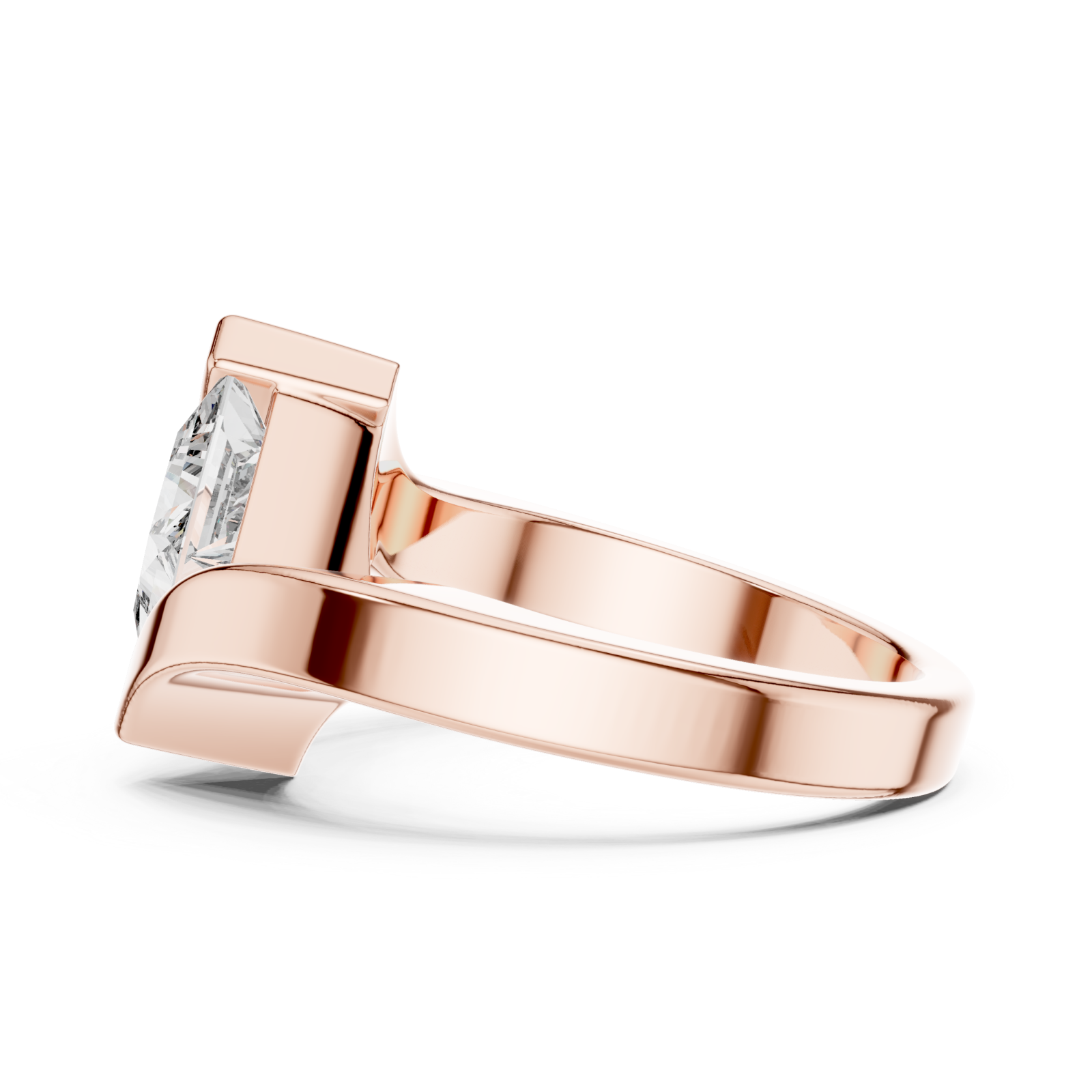  Rose Gold Sleek Artistry Unity Signature Band Ring Side View