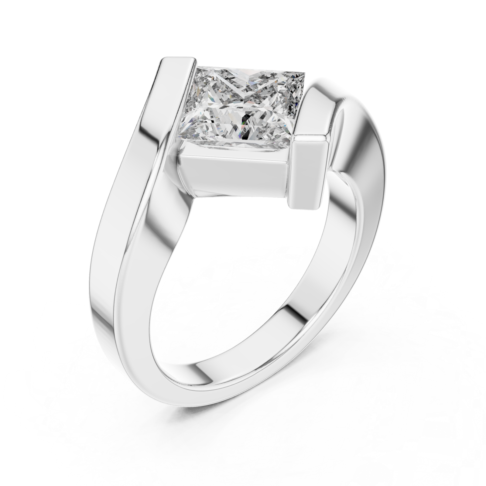  White Gold Sleek Artistry Unity Signature Band Ring Right View