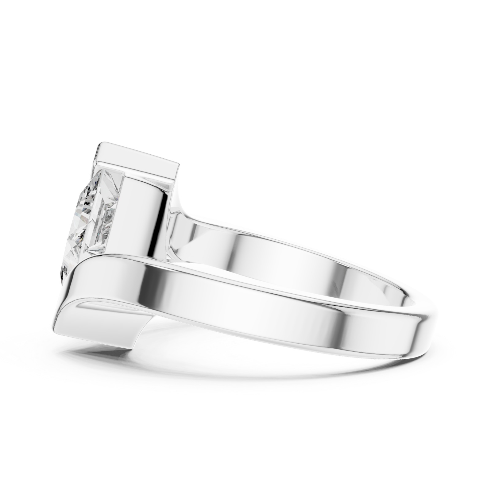  White Gold Sleek Artistry Unity Signature Band Ring Side View