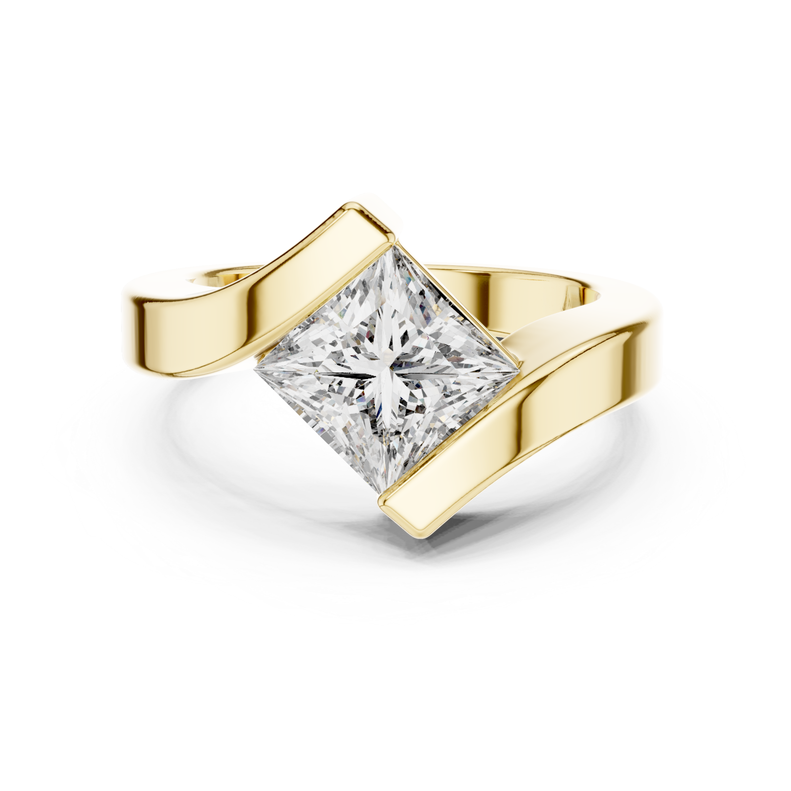  Gold Sleek Artistry Unity Signature Band Ring Front View