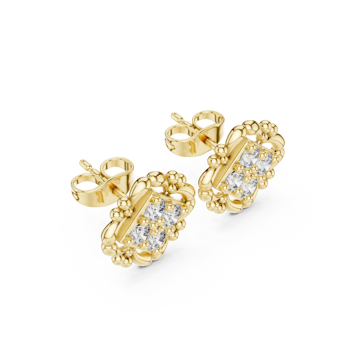 Gold Luminous Blossom Circle Earrings Right View