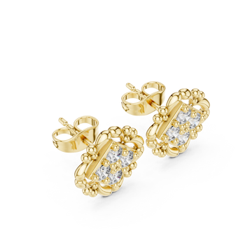 Gold Luminous Blossom Circle Earrings Right View