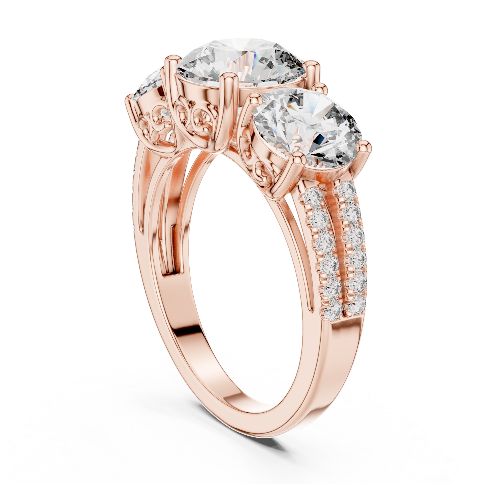  Rose Gold Eclipsed Dream Eternal Bond Anniversary Ring Left View