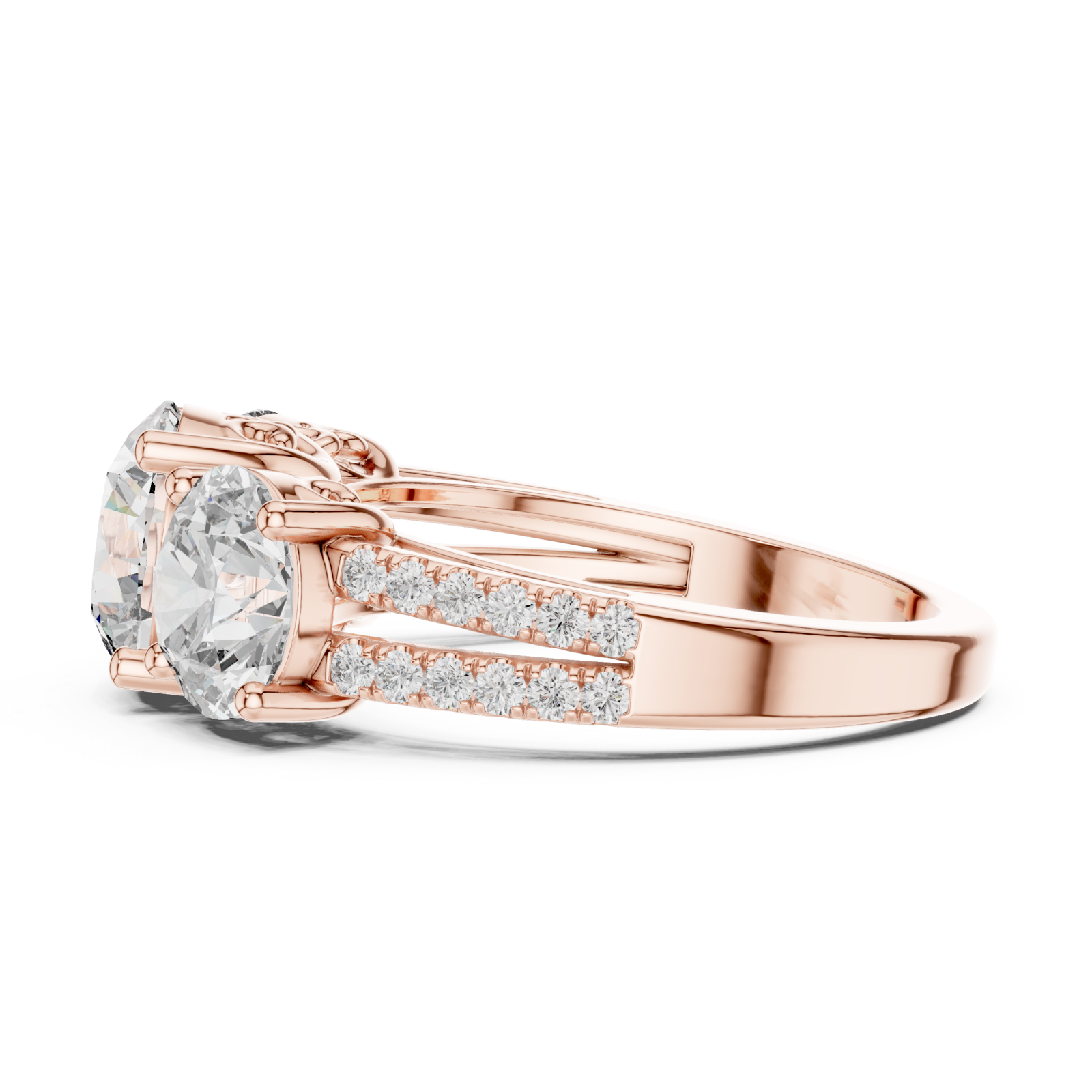  Rose Gold Eclipsed Dream Eternal Bond Anniversary Ring Side View