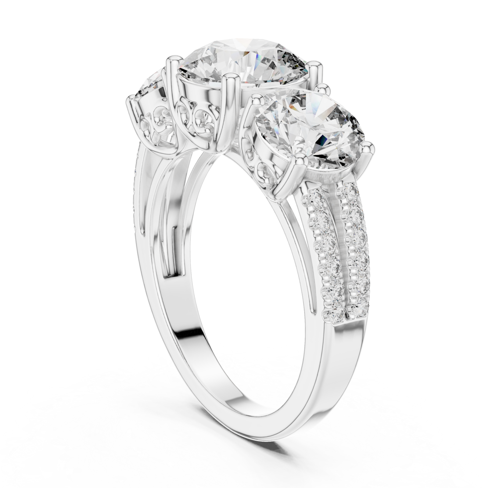  White Gold Eclipsed Dream Eternal Bond Anniversary Ring Left View