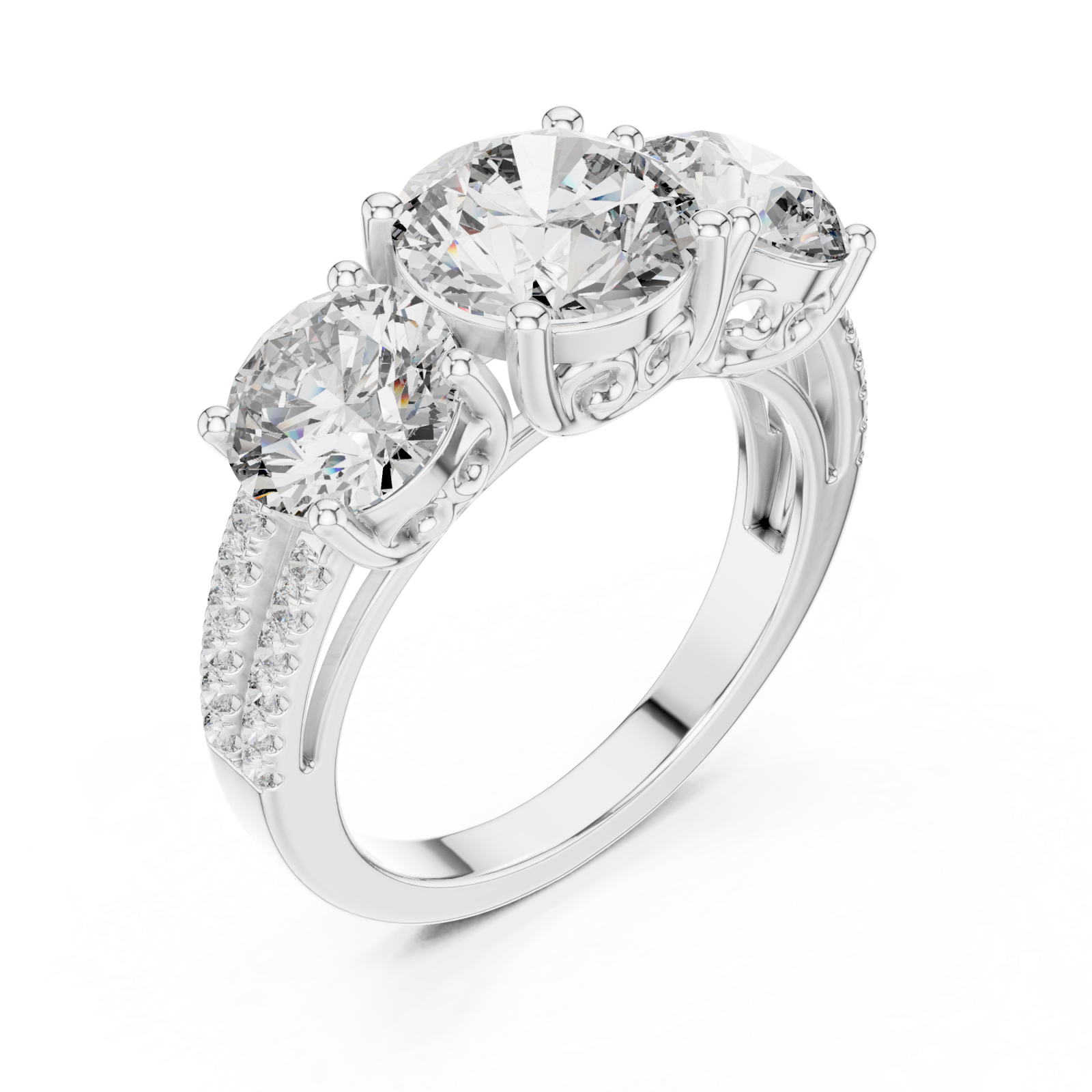  White Gold Eclipsed Dream Eternal Bond Anniversary Ring Right View