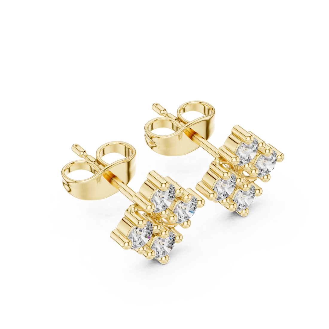 Gold Sleek Twinkle Geometric Studs Right View