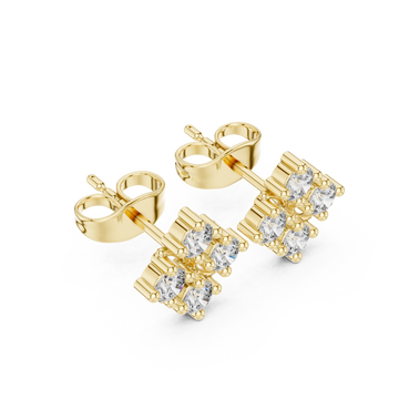 Gold Sleek Twinkle Geometric Studs Right View