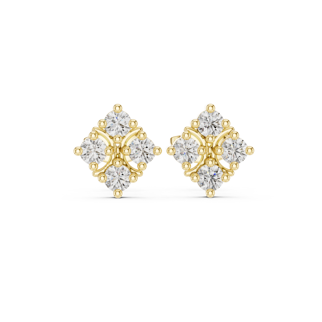 Gold Sleek Twinkle Geometric Studs Right View