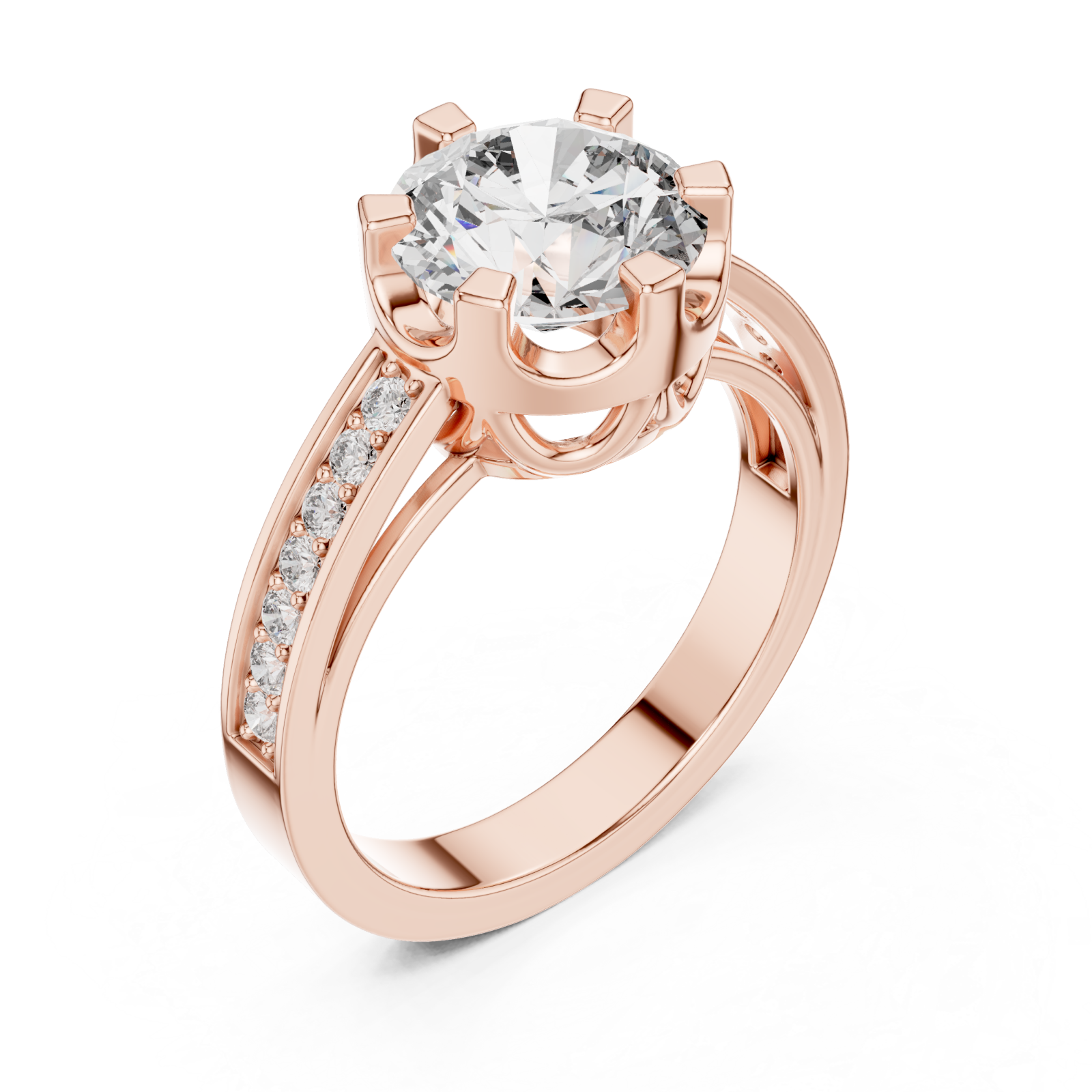  Rose Gold Eternal Spark Halo Band Ring Right View