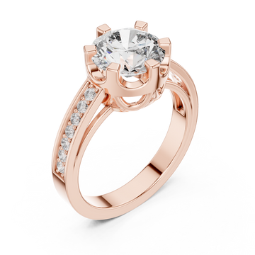  Rose Gold Eternal Spark Halo Band Ring Right View