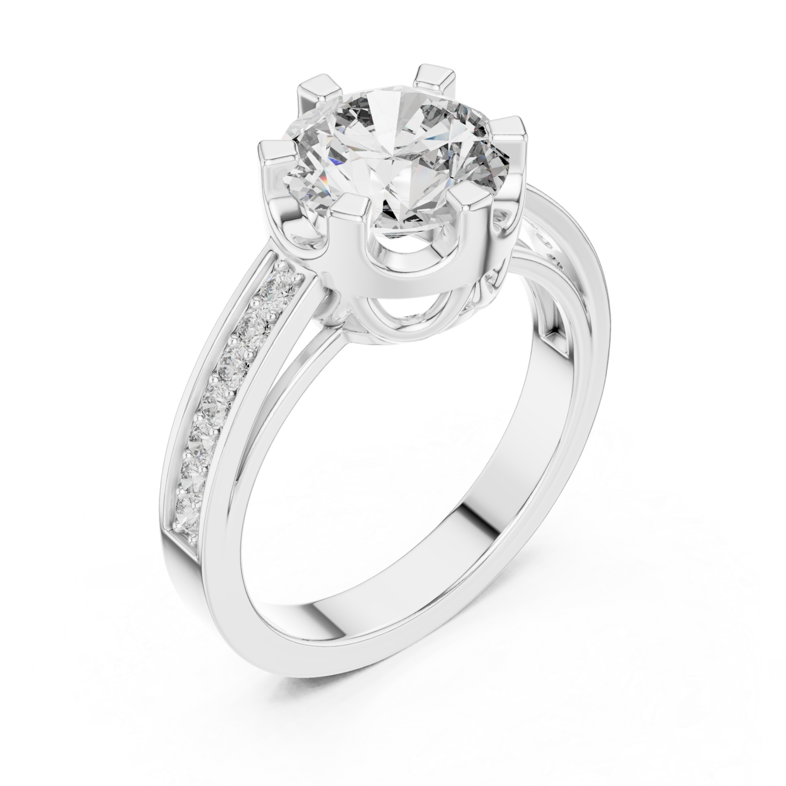  White Gold Eternal Spark Halo Band Ring Right View