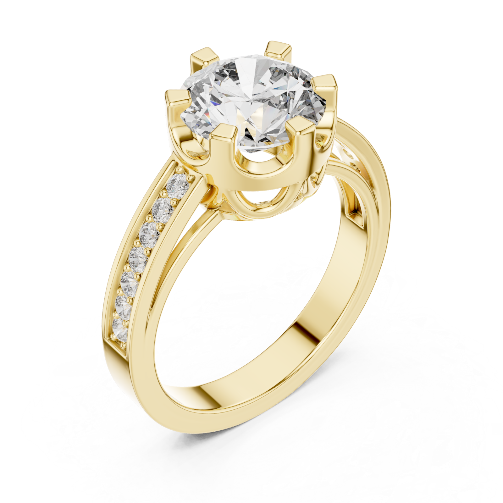 Gold Eternal Spark Halo Band Ring Right View