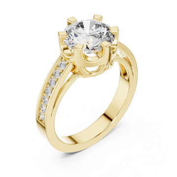 Gold Eternal Spark Halo Band Ring Right View
