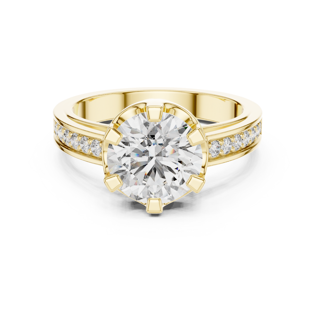 Gold Eternal Spark Halo Band Ring Right View