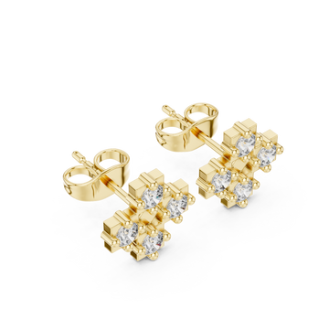 Gold Twilight Radiance Architectural Stud Earrings Right View