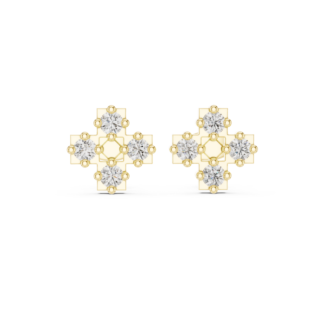 Gold Twilight Radiance Architectural Stud Earrings Right View