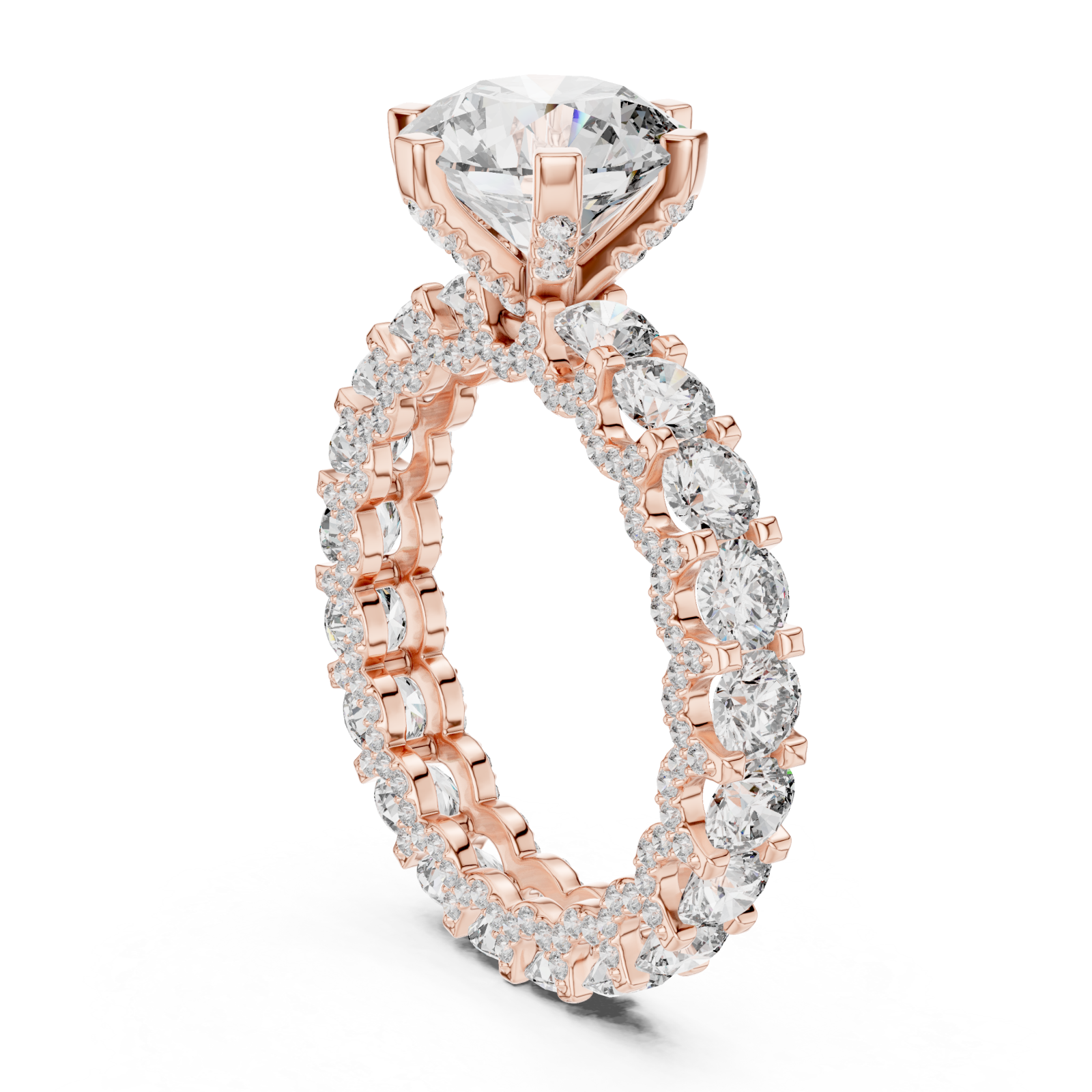  Rose Gold Opulent Cascade Crown Ring Left View