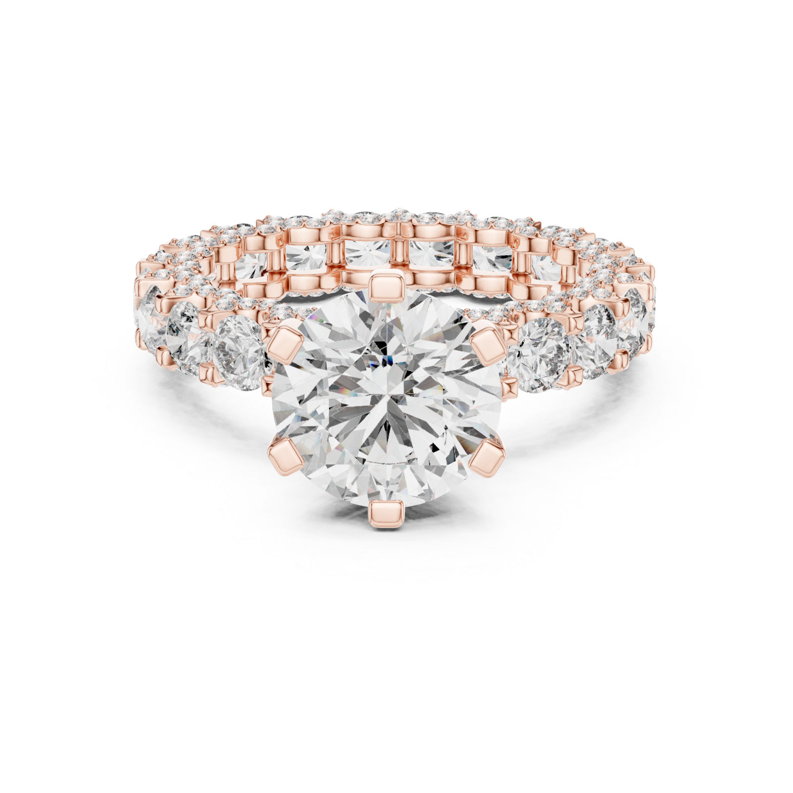  Rose Gold Opulent Cascade Crown Ring Front View