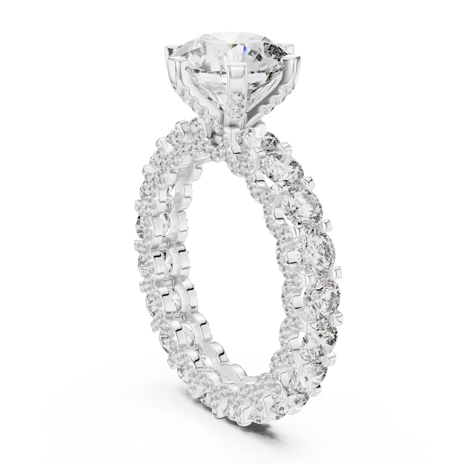  White Gold Opulent Cascade Crown Ring Left View