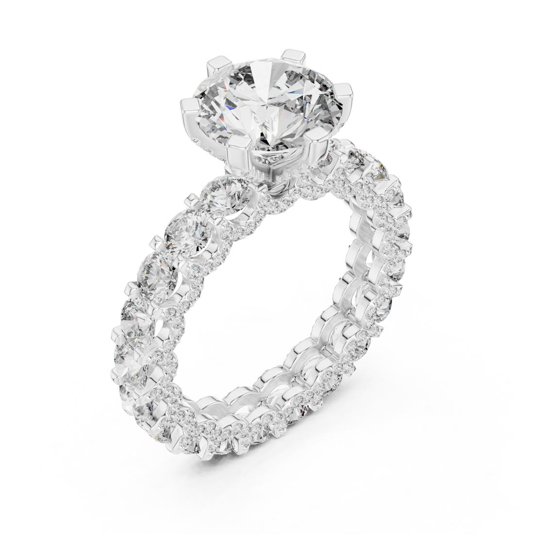  White Gold Opulent Cascade Crown Ring Right View