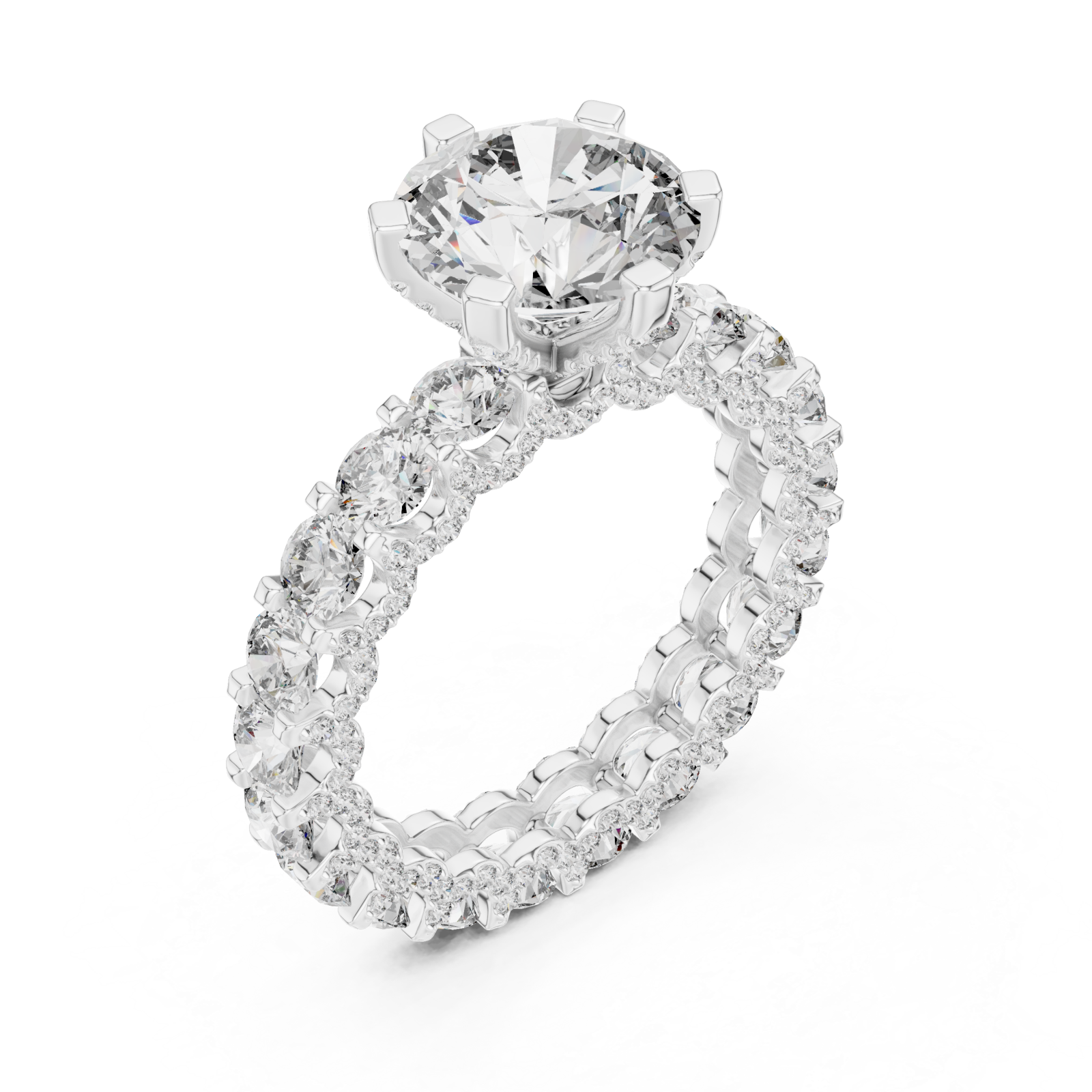  White Gold Opulent Cascade Crown Ring Right View
