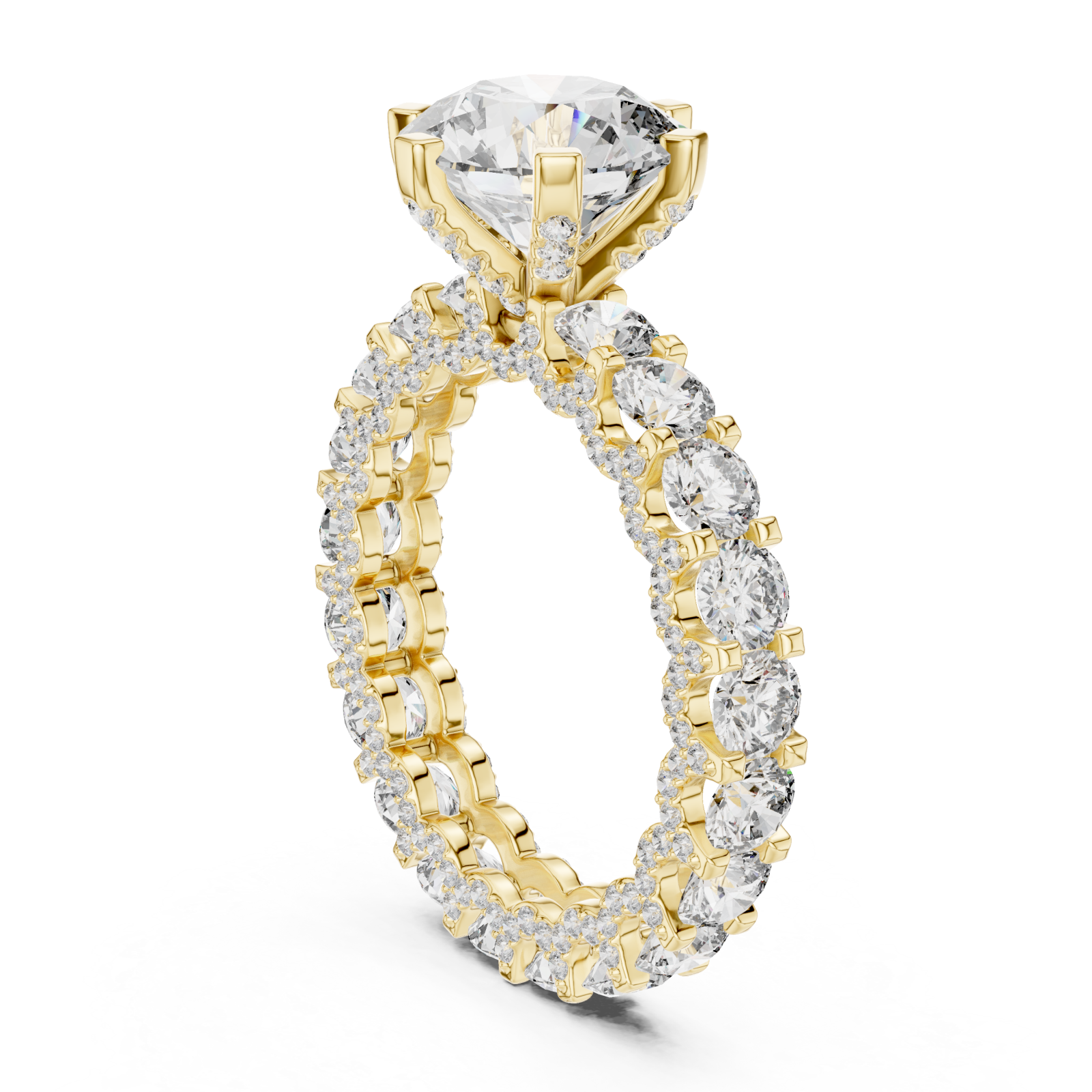  Gold Opulent Cascade Crown Ring Left View