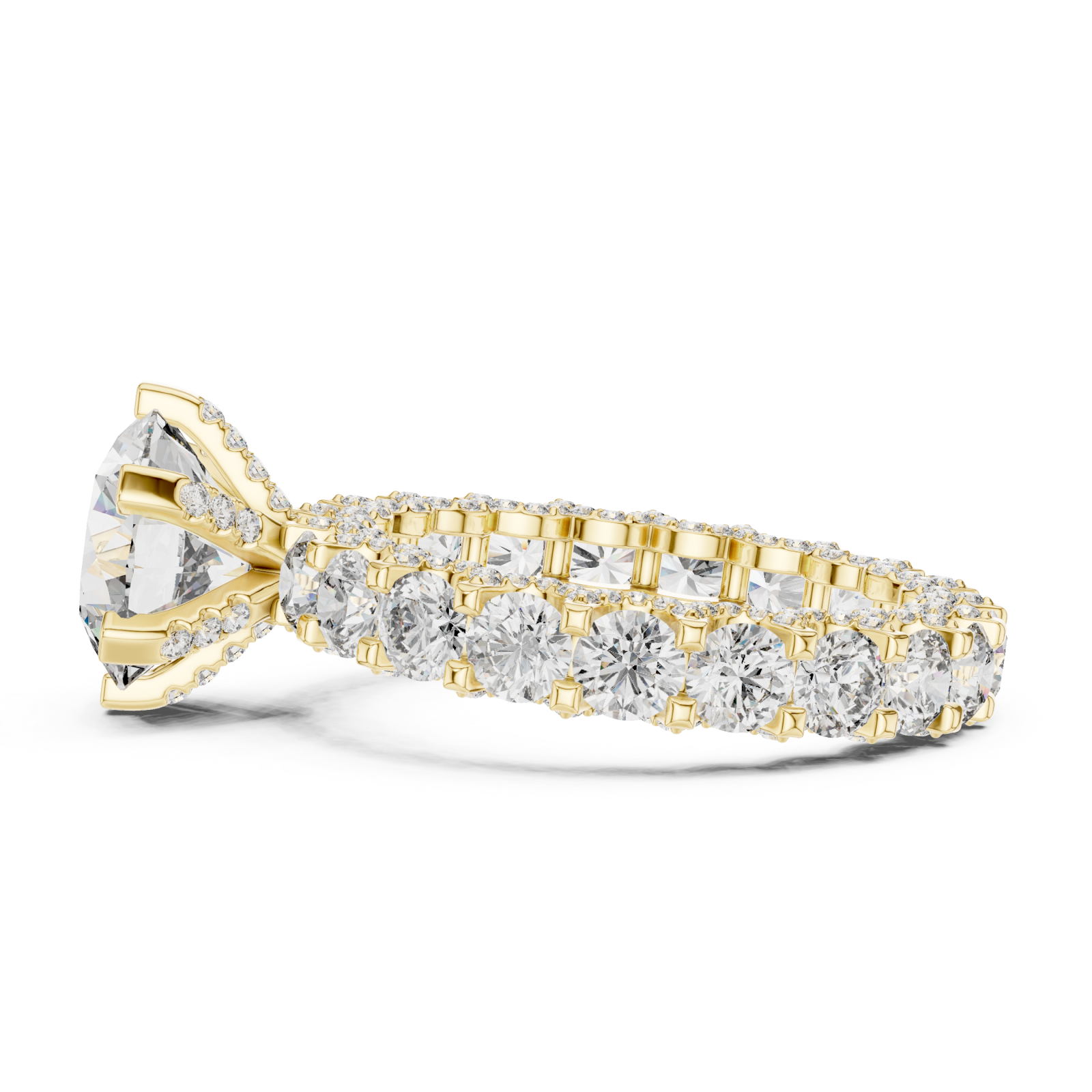  Gold Opulent Cascade Crown Ring Side View