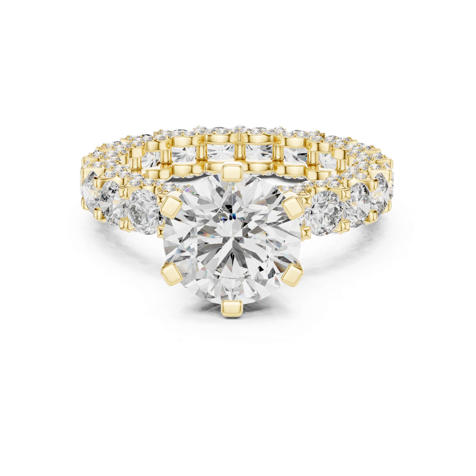  Gold Opulent Cascade Crown Ring Front View