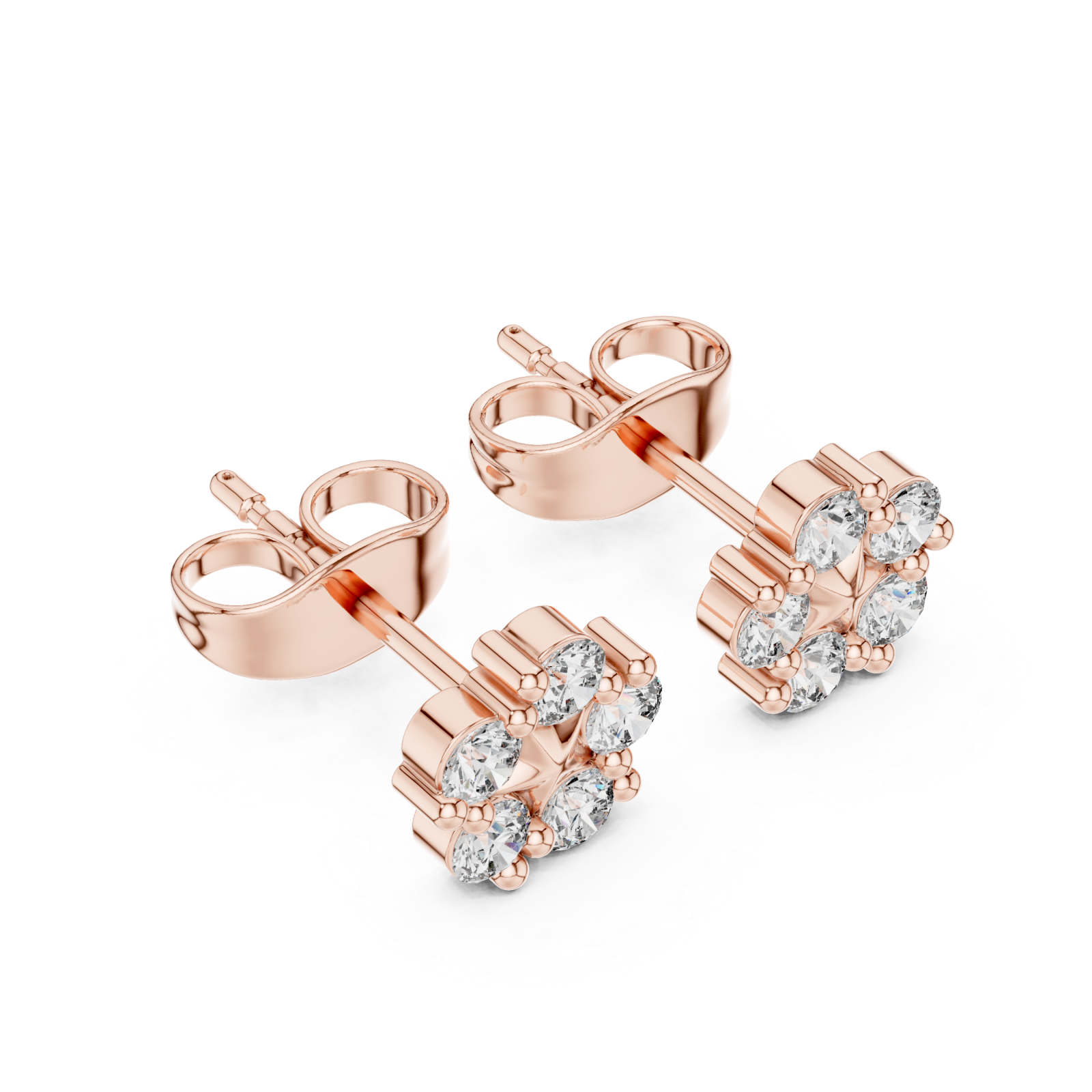  Rose Gold Twilight Blossom Stud Earrings Right View