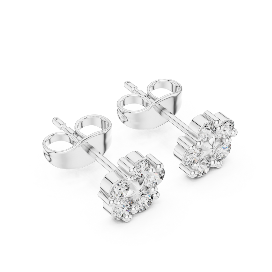  White Gold Twilight Blossom Stud Earrings Right View