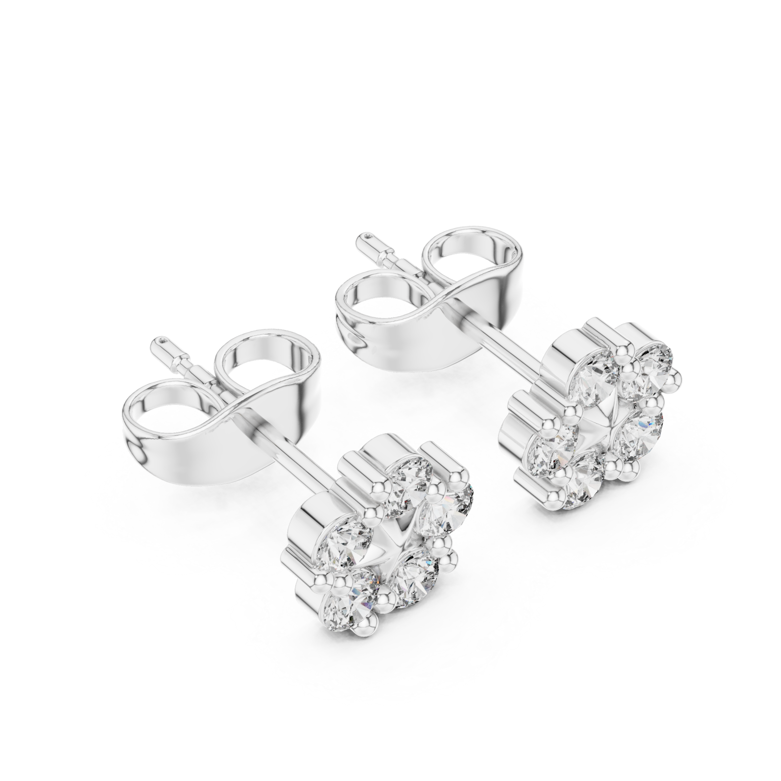  White Gold Twilight Blossom Stud Earrings Right View