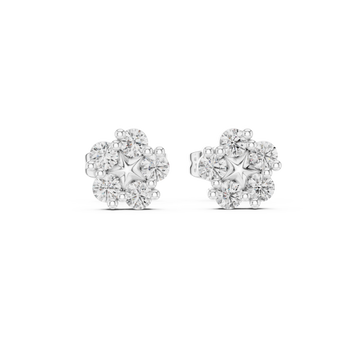  White Gold Twilight Blossom Stud Earrings Front View
