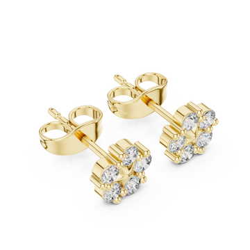 Gold Twilight Blossom Stud Earrings Right View
