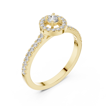Gold Glowing Halo Promise Ring Right View
