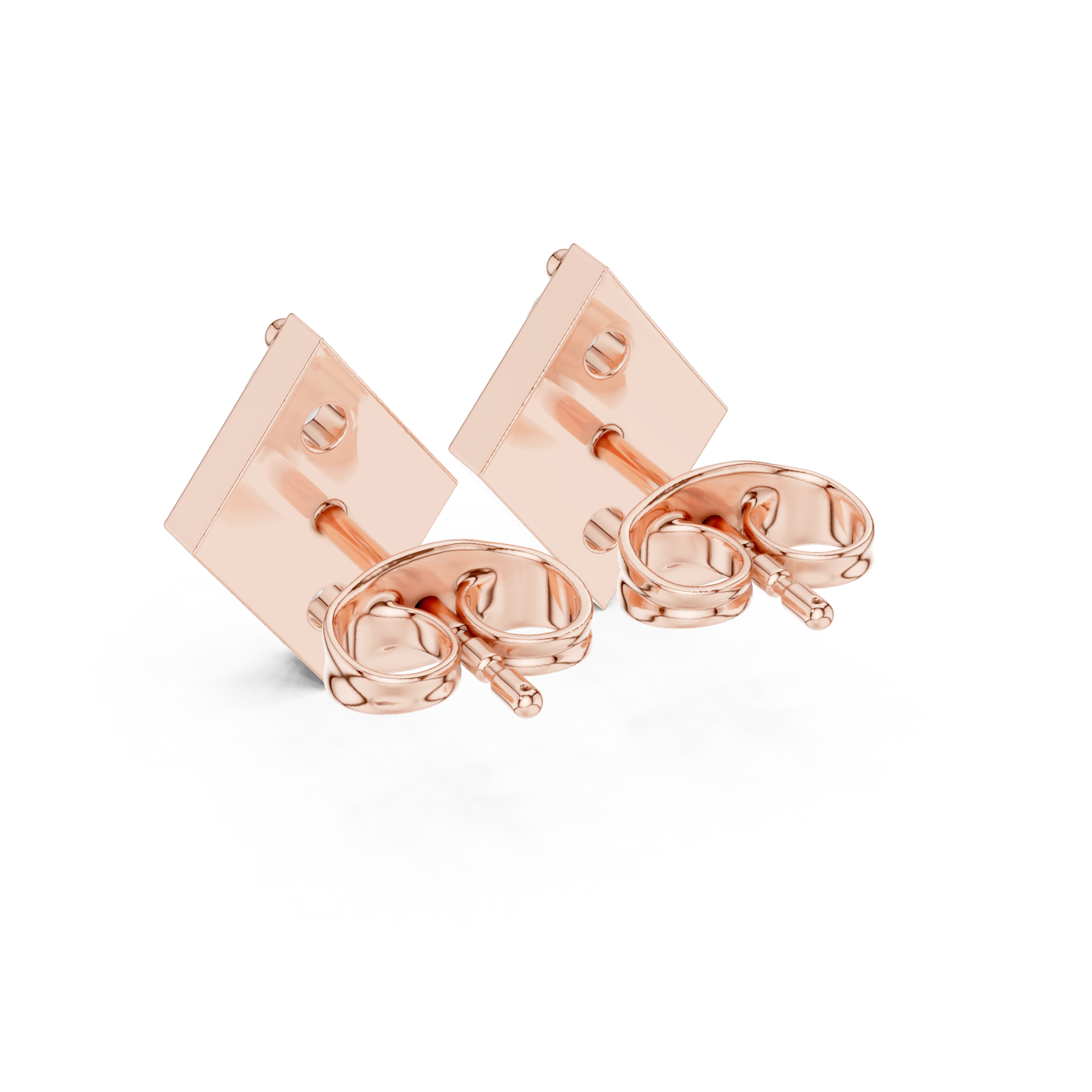  Rose Gold Chic Balanced Line Bar Studs Side View