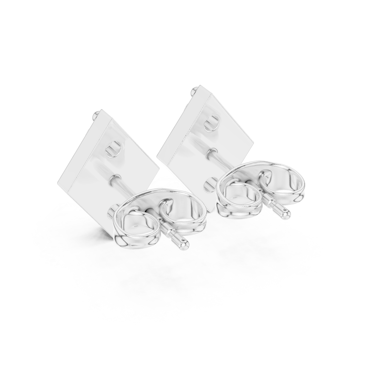  White Gold Chic Balanced Line Bar Studs Side View