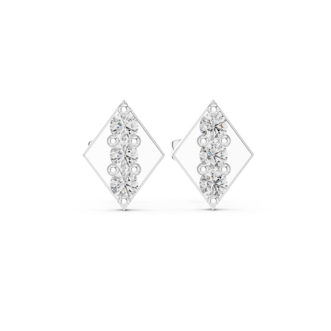  White Gold Chic Balanced Line Bar Studs Right View