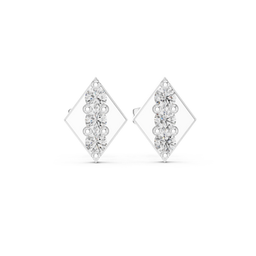  White Gold Chic Balanced Line Bar Studs Front View