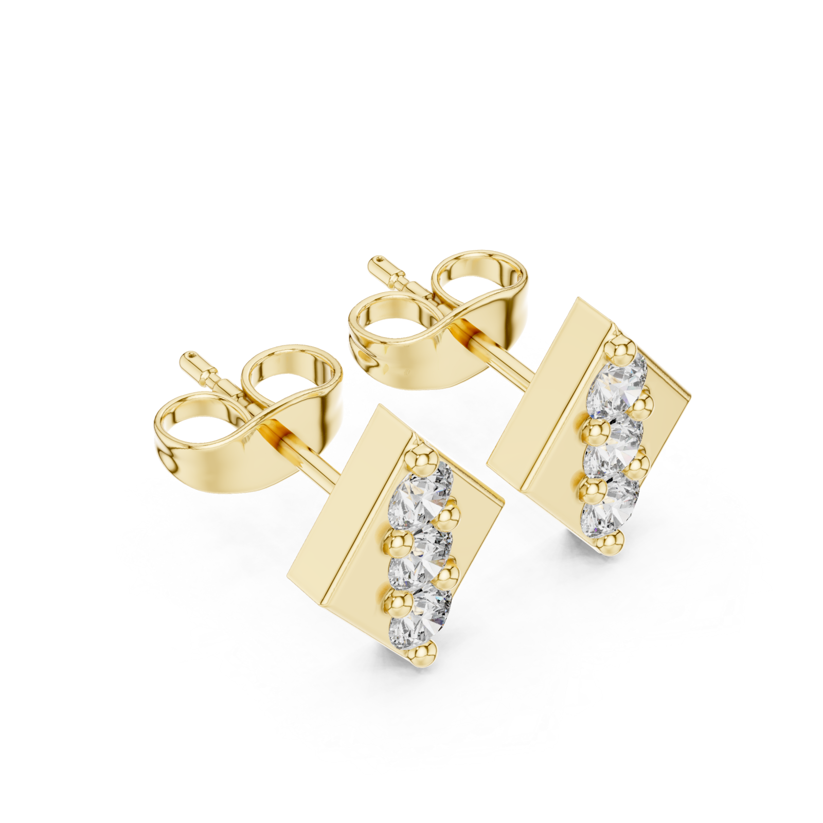 Gold Chic Balanced Line Bar Studs Right View